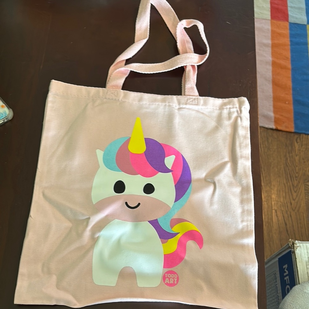 Unicorn and Mermaid Tote Bag for Kids - Pink